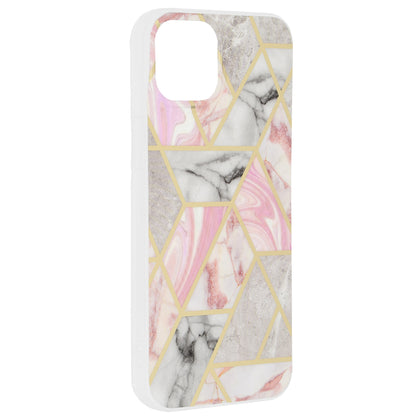 Husa de protectie Techsuit Marble Series compatibila cu Apple iPhone 15 Plus, acoperire spate, Pink Hex