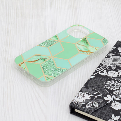 Husa de protectie Techsuit Marble Series compatibila cu Apple iPhone 15, acoperire spate, Green Hex