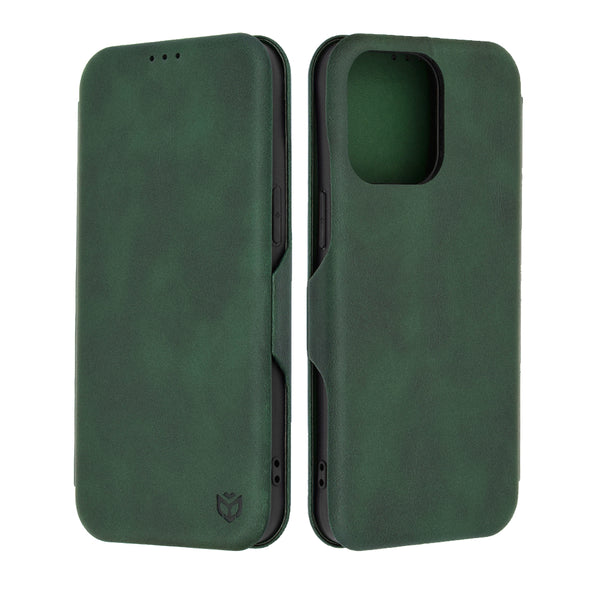 Husa de protectie Techsuit Safe Wallet Plus compatibila cu Apple iPhone 15 Pro Max, acoperire spate, verde