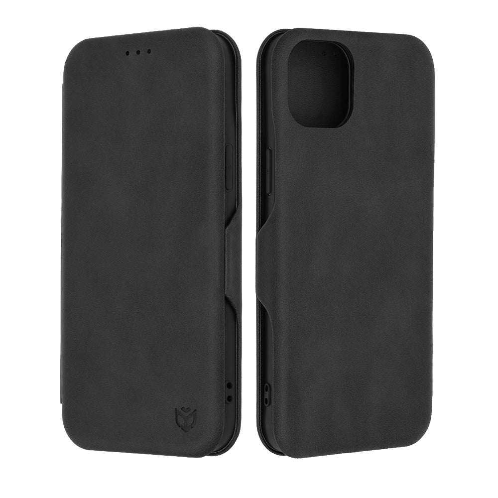 Husa de protectie Techsuit Safe Wallet Plus compatibila cu Apple iPhone 15 Plus, acoperire spate, negru
