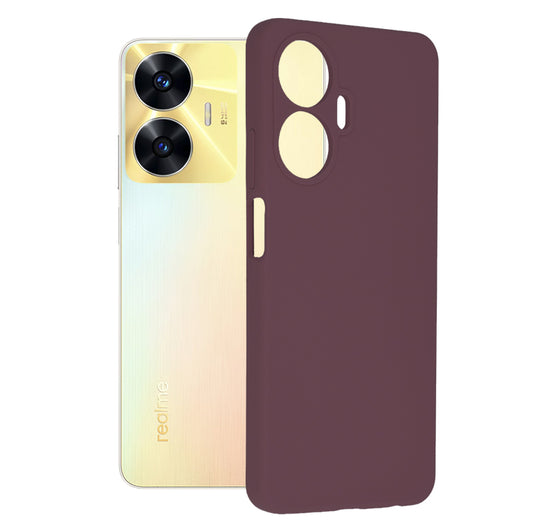 Husa de protectie Techsuit Soft Edge Silicone compatibila cu Realme C55, acoperire spate, visiniu