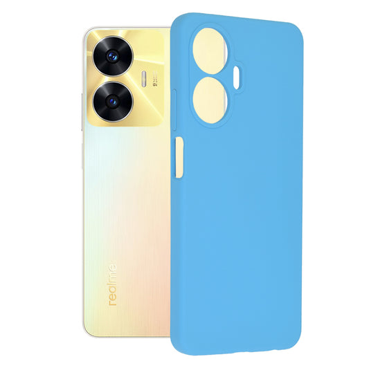 Husa de protectie Techsuit Soft Edge Silicone compatibila cu Realme C55, acoperire spate, albastru deschis