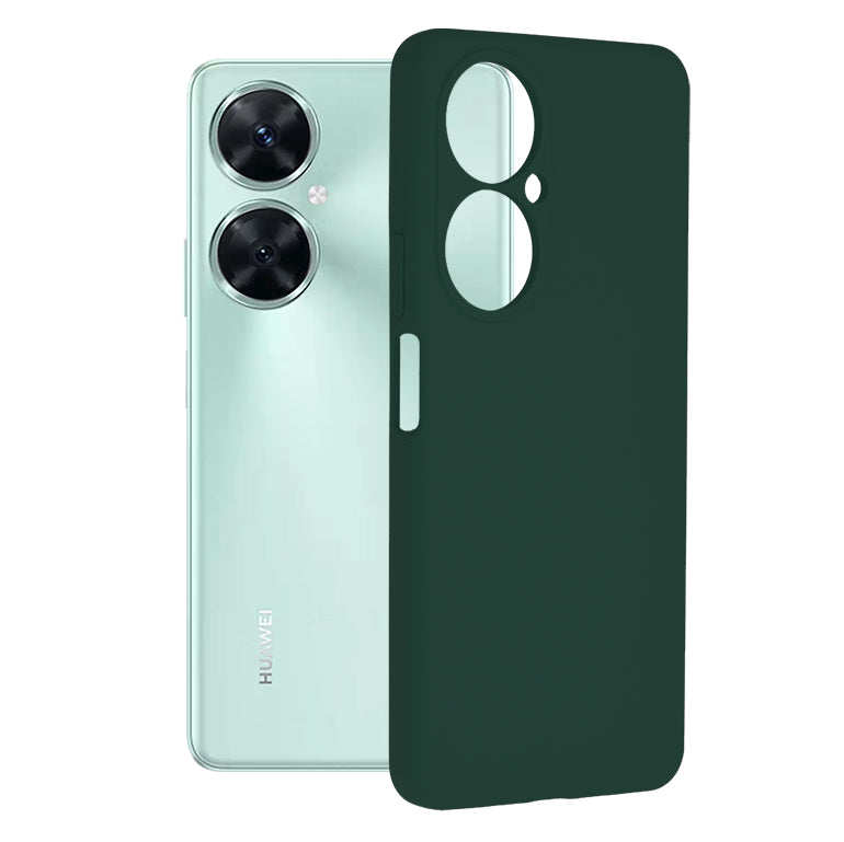 Husa de protectie Techsuit Soft Edge Silicone compatibila cu Huawei nova 11i, acoperire spate, verde inchis