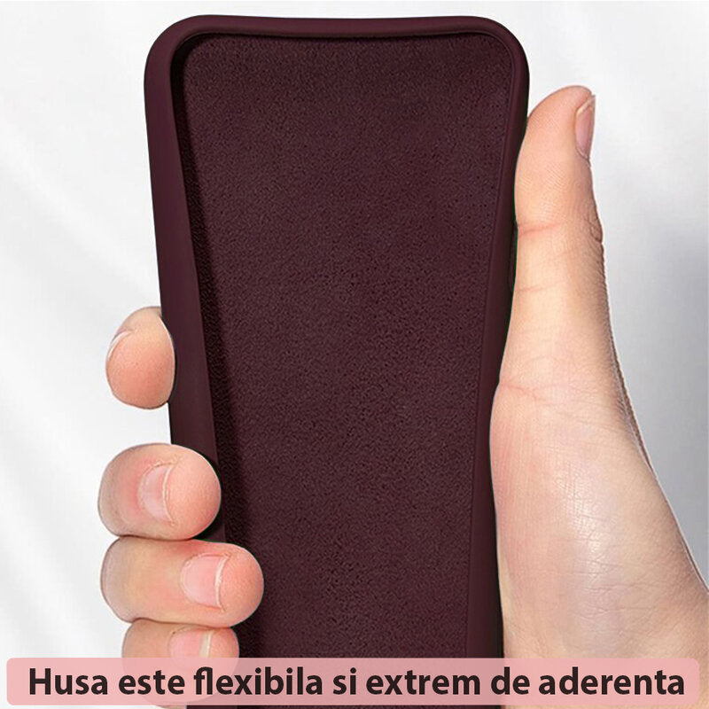 Husa de protectie Techsuit Soft Edge Silicone compatibila cu Apple iPhone 15 Plus, acoperire spate, visiniu