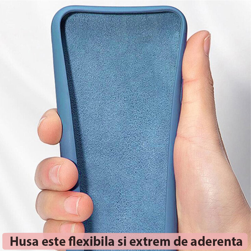 Husa de protectie Techsuit Soft Edge Silicone compatibila cu Apple iPhone 15 Plus, acoperire spate, albastru deschis