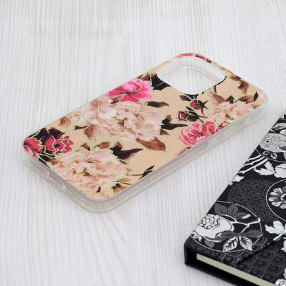Husa de protectie Techsuit Marble Series compatibila cu Apple iPhone 15 Pro Max, acoperire spate, Mary, Berry Nude