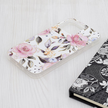 Husa de protectie Techsuit Marble Series compatibila cu Apple iPhone 15 Pro Max, acoperire spate, Chloe White