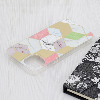 Husa de protectie Techsuit Marble Series compatibila cu Apple iPhone 15 Plus, acoperire spate, Purple Hex