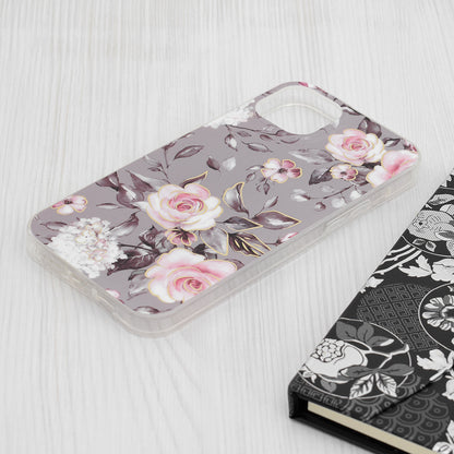 Husa de protectie Techsuit Marble Series compatibila cu Apple iPhone 15 Plus, acoperire spate, Bloom of Ruth, Gray