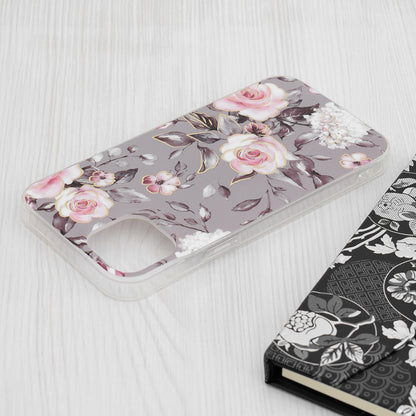 Husa de protectie Techsuit Marble Series compatibila cu Apple iPhone 15 Plus, acoperire spate, Bloom of Ruth, Gray