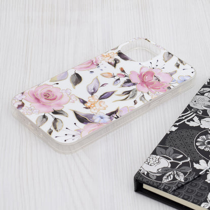 Husa de protectie Techsuit Marble Series compatibila cu Apple iPhone 15 Plus, acoperire spate, Chloe White