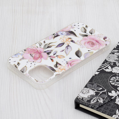 Husa de protectie Techsuit Marble Series compatibila cu Apple iPhone 15 Plus, acoperire spate, Chloe White