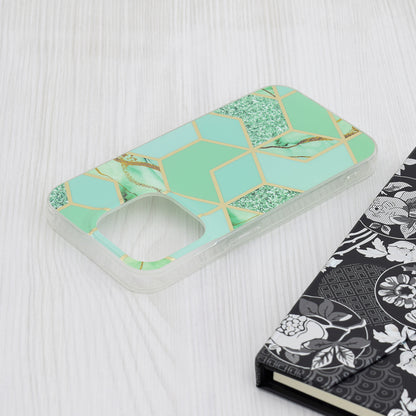 Husa de protectie Techsuit Marble Series compatibila cu Apple iPhone 15 Pro, acoperire spate, Green Hex
