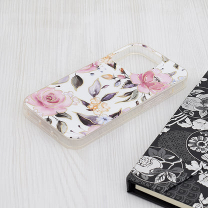 Husa de protectie Techsuit Marble Series compatibila cu Apple iPhone 15 Pro, acoperire spate, Chloe White