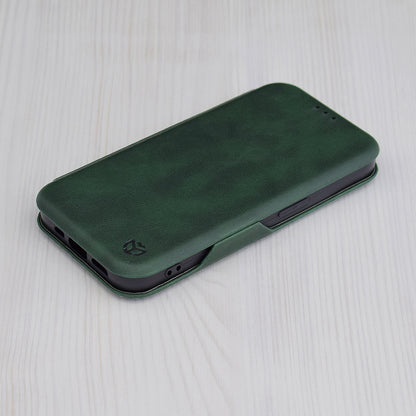 Husa de protectie Techsuit Safe Wallet Plus compatibila cu Apple iPhone 15 Pro Max, acoperire spate, verde