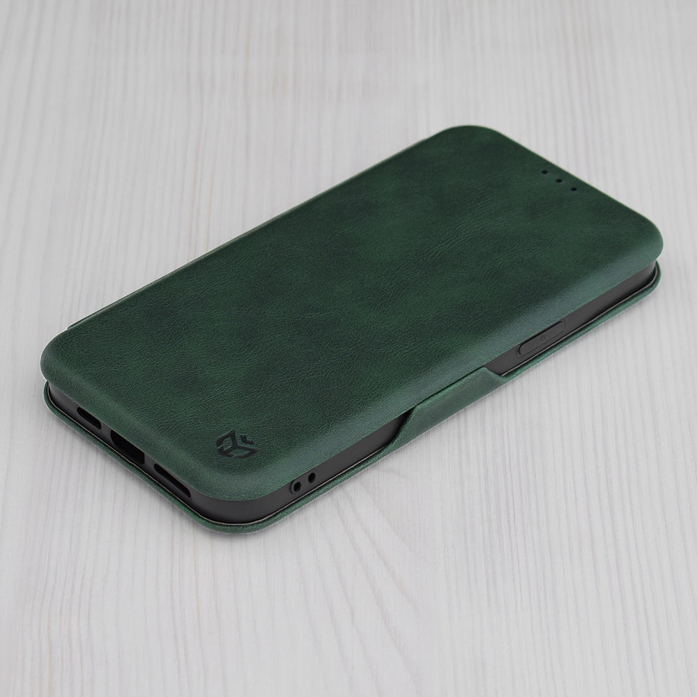 Husa de protectie Techsuit Safe Wallet Plus compatibila cu Apple iPhone 15 Pro, acoperire spate, verde
