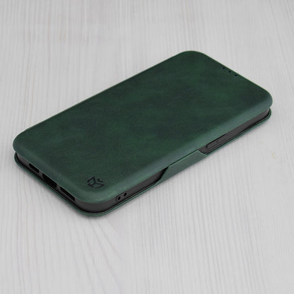 Husa de protectie Techsuit Safe Wallet Plus compatibila cu Apple iPhone 15, acoperire spate, verde
