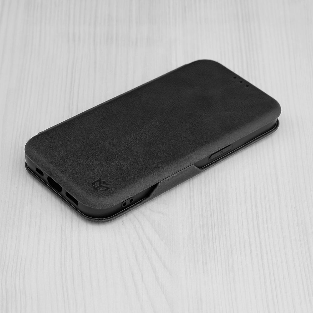 Husa de protectie Techsuit Safe Wallet Plus compatibila cu Apple iPhone 15 Pro Max, acoperire spate, negru