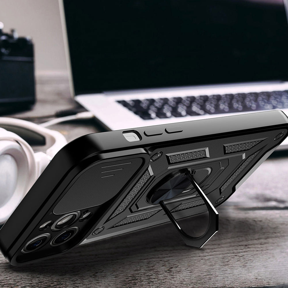 Husa de protectie Techsuit CamShield Series compatibila cu Apple iPhone 15 Pro, acoperire spate, negru