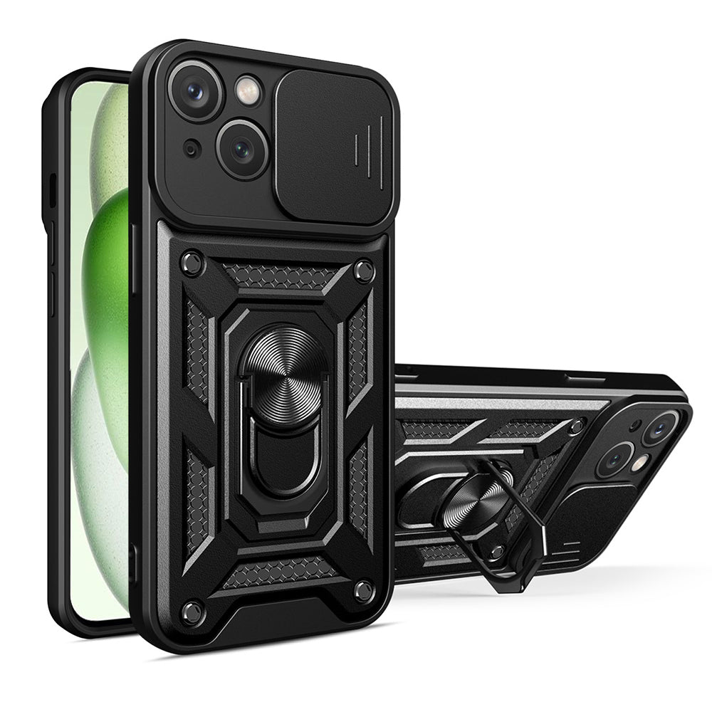 Husa de protectie Techsuit CamShield Series compatibila cu Apple iPhone 15 Plus, acoperire spate, negru