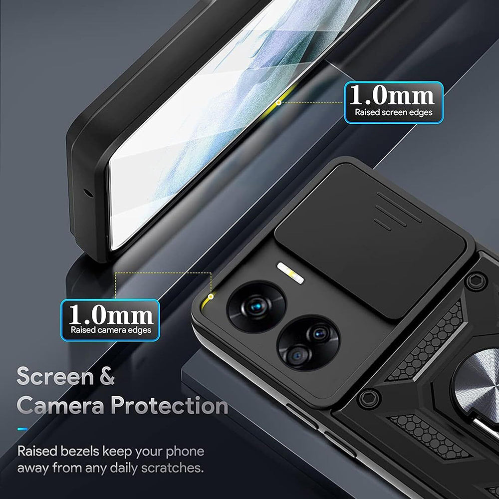 Husa de protectie Techsuit CamShield Series compatibila cu Honor 90 Lite, acoperire spate, negru