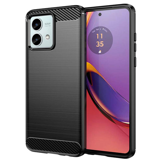 Husa de protectie Techsuit Carbon Siliconecompatibila cu Motorola Moto G84 , acoperire spate, negru