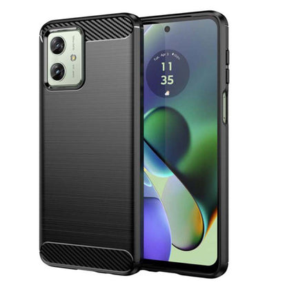 Husa de protectie Techsuit Carbon Siliconecompatibila cu Motorola Moto G54 Power Edition , acoperire spate, negru