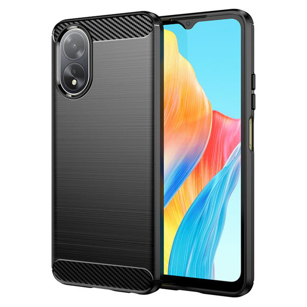 Husa de protectie Techsuit Carbon Siliconecompatibila cu Oppo A18 , acoperire spate, negru