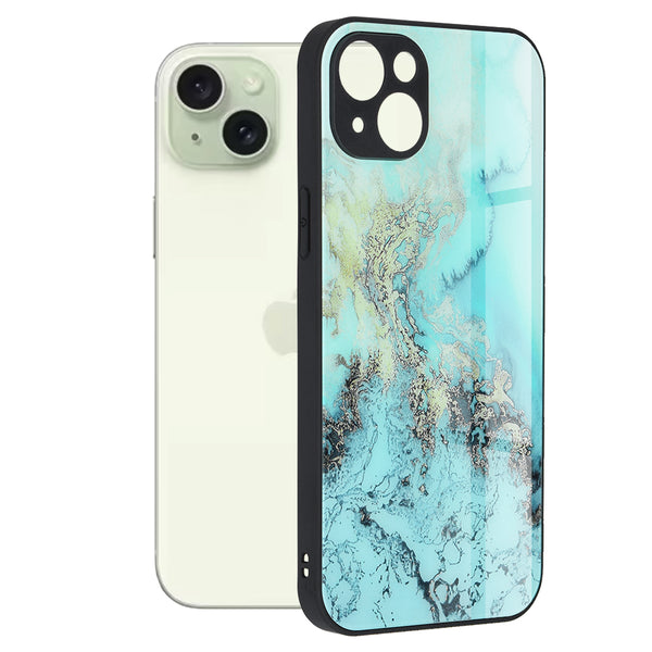 Husa de protectie Techsuit Glaze Series compatibila cu Apple iPhone 15 Plus, acoperire spate, Blue Ocean