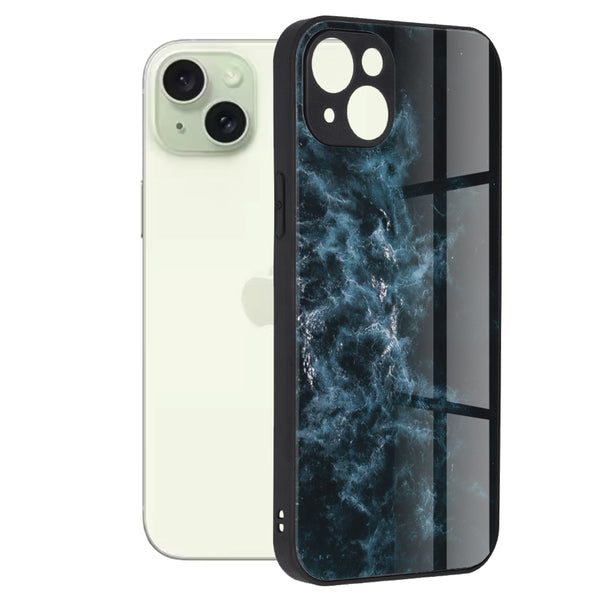 Husa de protectie Techsuit Glaze Series compatibila cu Apple iPhone 15 Plus, acoperire spate, Blue Nebula