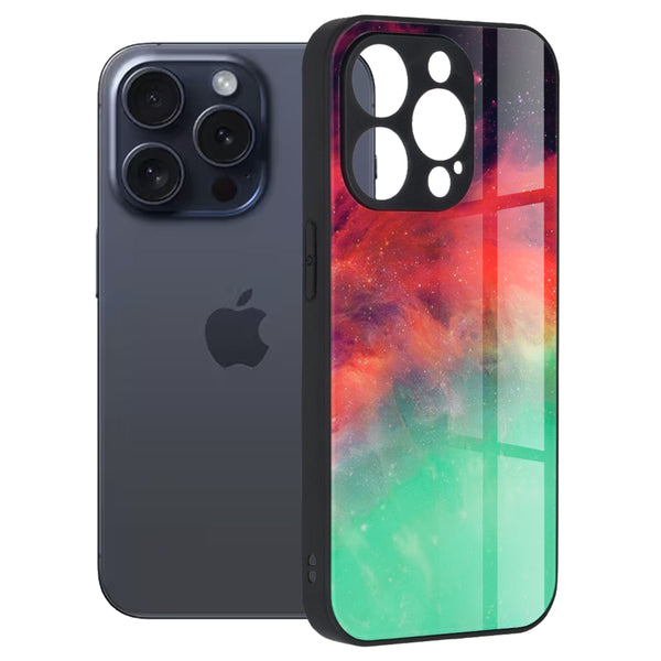 Husa de protectie Techsuit Glaze Series compatibila cu Apple iPhone 15 Pro, acoperire spate, Fiery Ocean