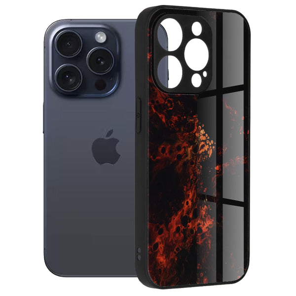 Husa de protectie Techsuit Glaze Series compatibila cu Apple iPhone 15 Pro, acoperire spate, Red Nebula