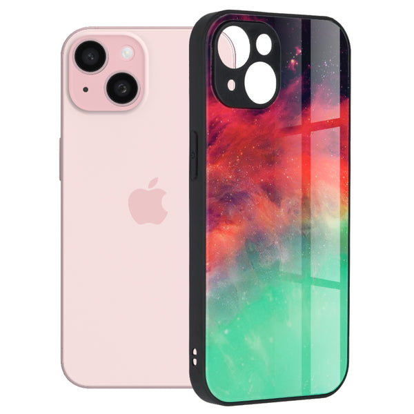 Husa de protectie Techsuit Glaze Series compatibila cu Apple iPhone 15, acoperire spate, Fiery Ocean