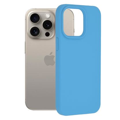 Husa de protectie Techsuit Soft Edge Silicone compatibila cu Apple iPhone 15 Pro Max, acoperire spate, albastru deschis