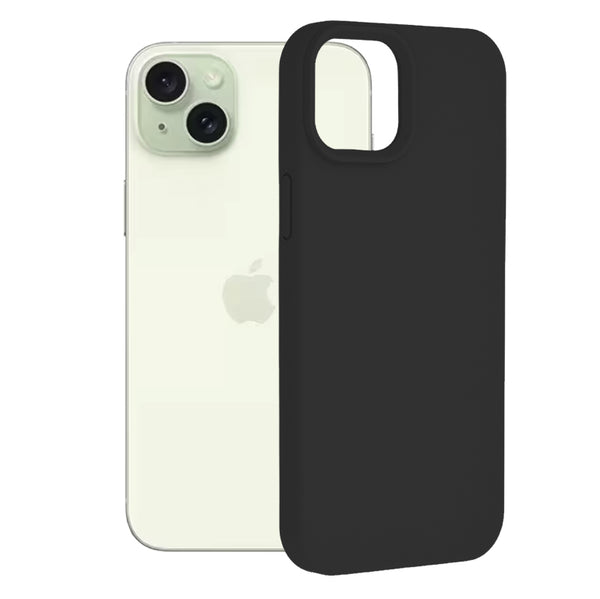 Husa de protectie Techsuit Soft Edge Silicone compatibila cu Apple iPhone 15 Plus, acoperire spate, negru