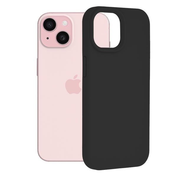 Husa de protectie Techsuit Soft Edge Silicone compatibila cu Apple iPhone 15, acoperire spate, negru