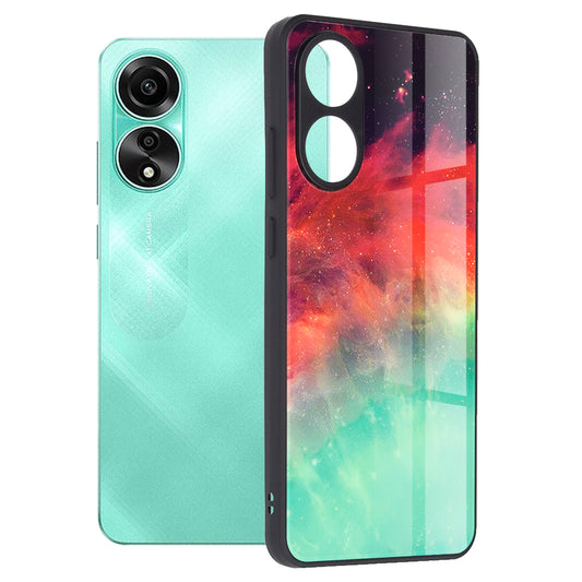 Husa de protectie Techsuit Glaze Series compatibila cu Oppo A78 4G, acoperire spate, Fiery Ocean