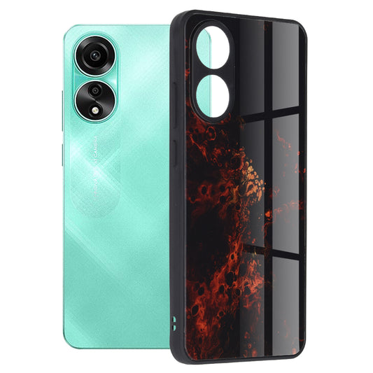 Husa de protectie Techsuit Glaze Series compatibila cu Oppo A78 4G, acoperire spate, Red Nebula