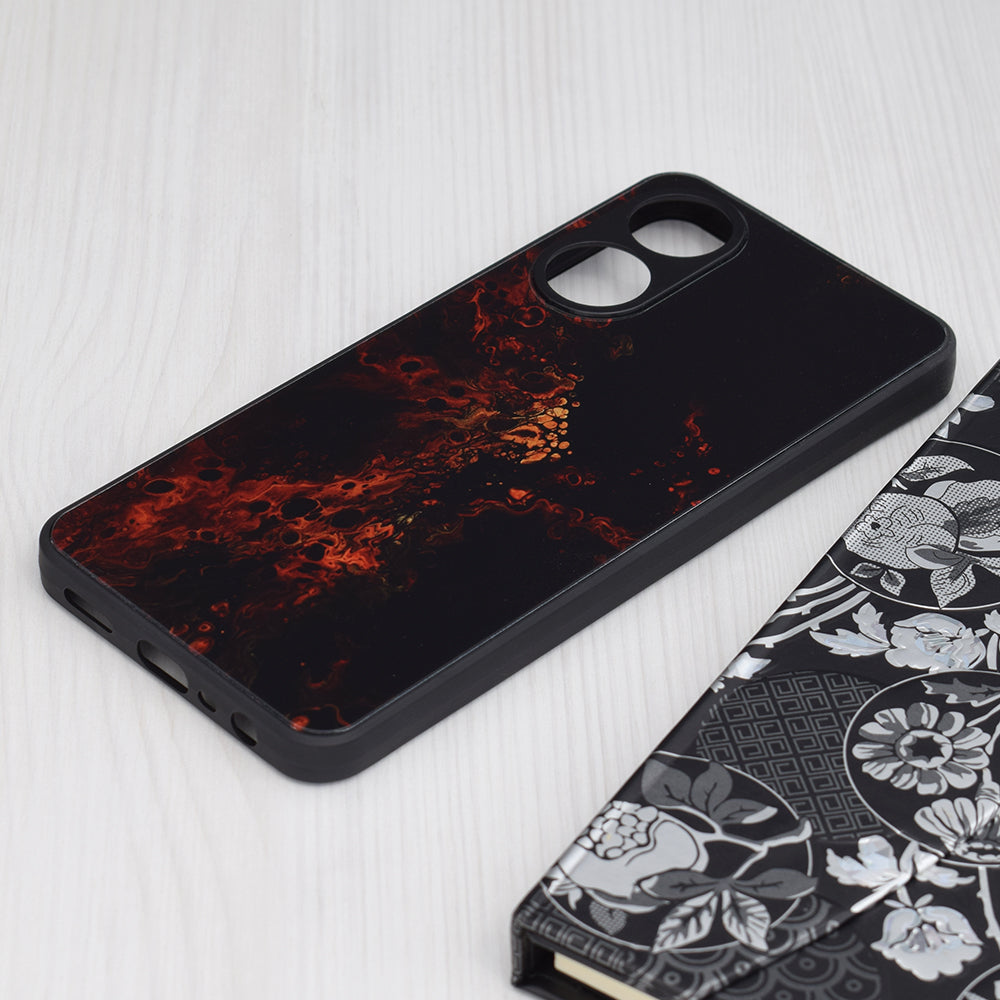 Husa de protectie Techsuit Glaze Series compatibila cu Oppo A78 4G, acoperire spate, Fiery Ocean