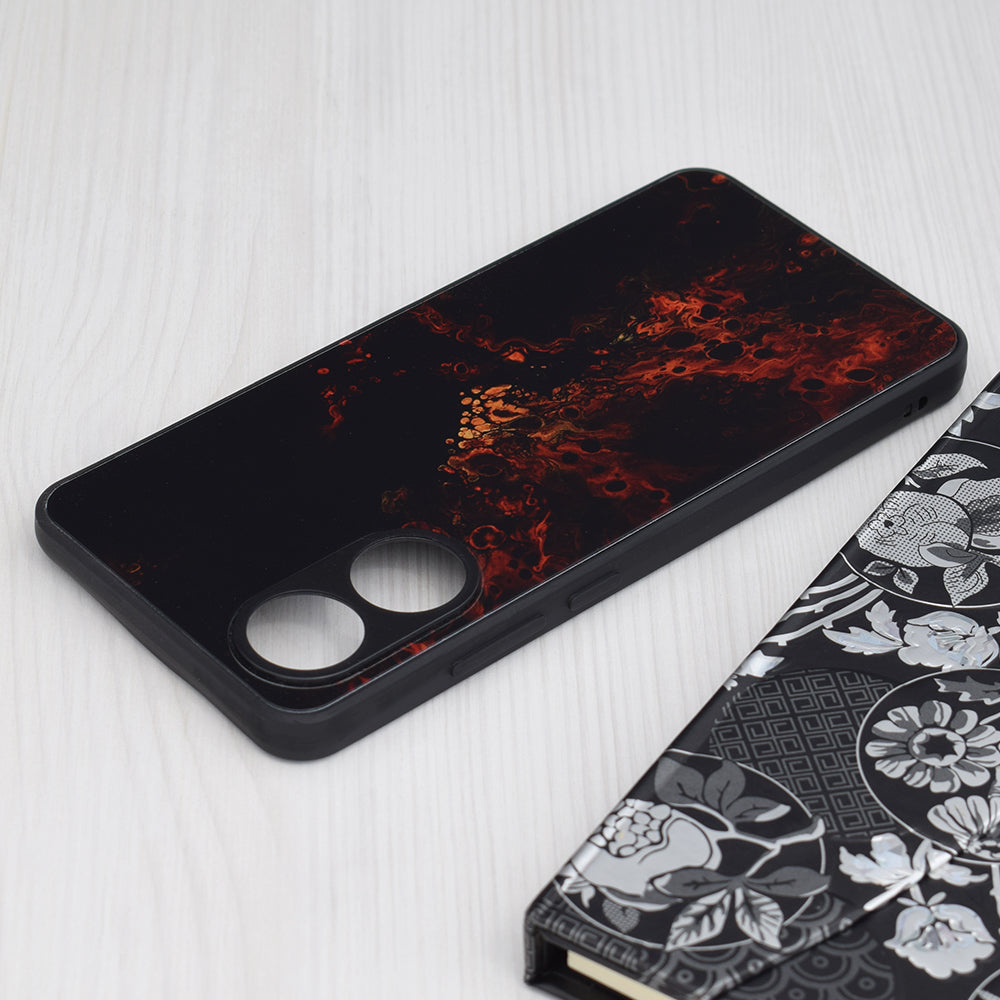 Husa de protectie Techsuit Glaze Series compatibila cu Oppo A78 4G, acoperire spate, Fiery Ocean
