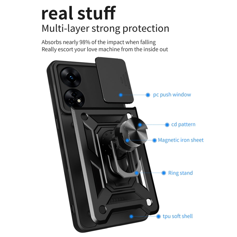 Husa de protectie Techsuit CamShield Series compatibila cu Oppo A78 4G, acoperire spate, negru
