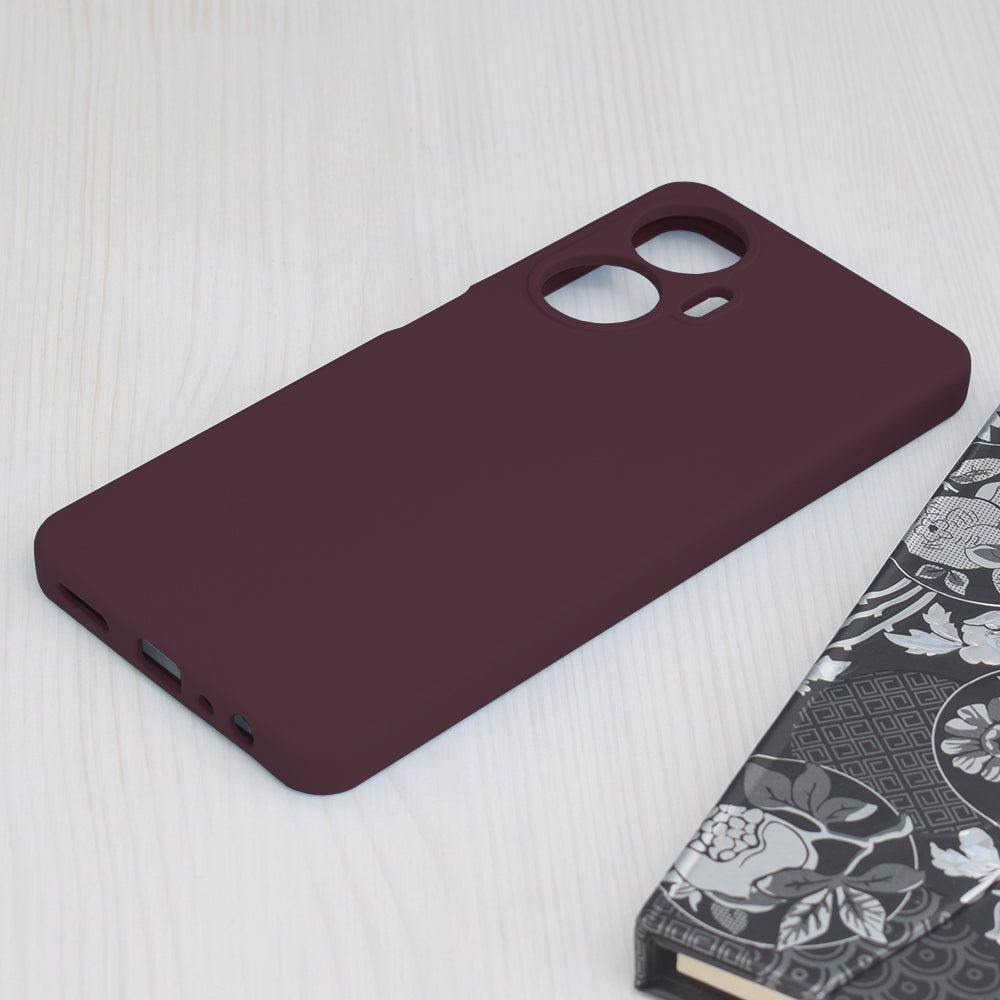 Husa de protectie Techsuit Soft Edge Silicone compatibila cu Realme C55, acoperire spate, visiniu