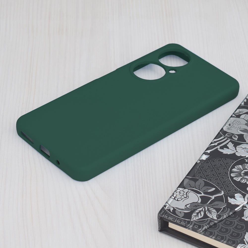 Husa de protectie Techsuit Soft Edge Silicone compatibila cu Huawei nova 11i, acoperire spate, verde inchis