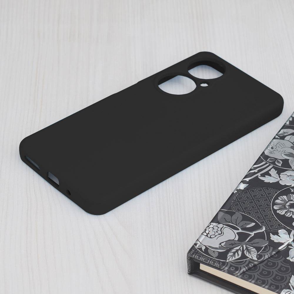 Husa de protectie Techsuit Soft Edge Silicone compatibila cu Huawei nova 11i, acoperire spate, negru