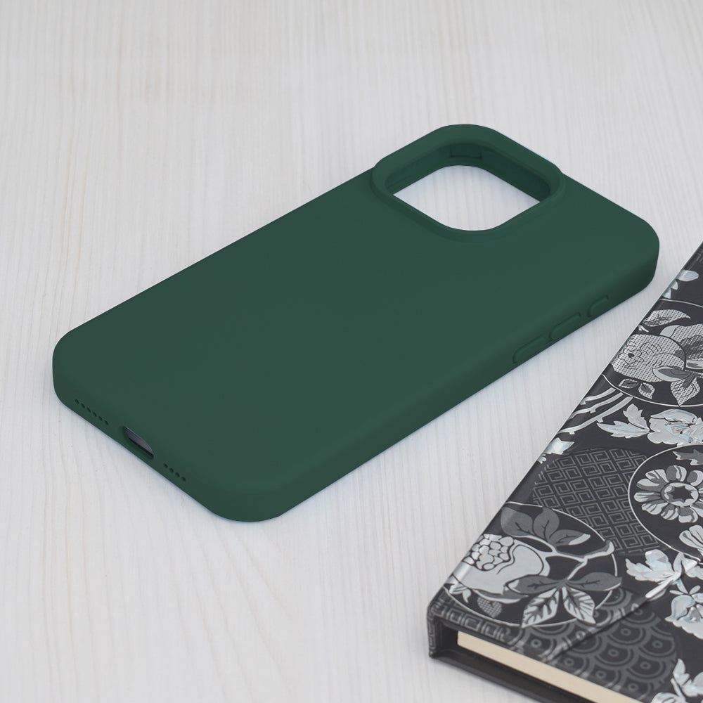 Husa de protectie Techsuit Soft Edge Silicone compatibila cu Apple iPhone 15 Pro Max, acoperire spate, verde inchis