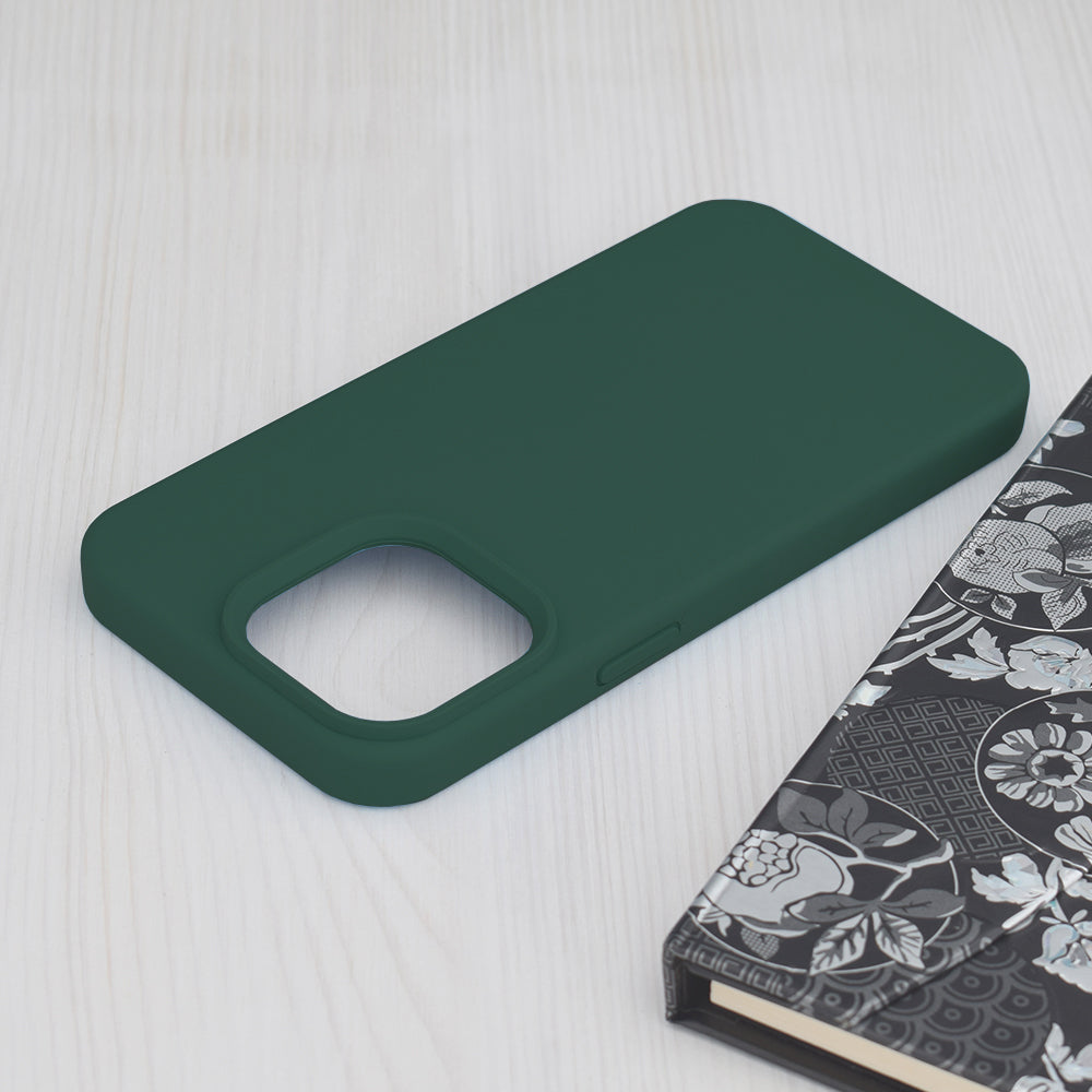 Husa de protectie Techsuit Soft Edge Silicone compatibila cu Apple iPhone 15 Pro Max, acoperire spate, verde inchis