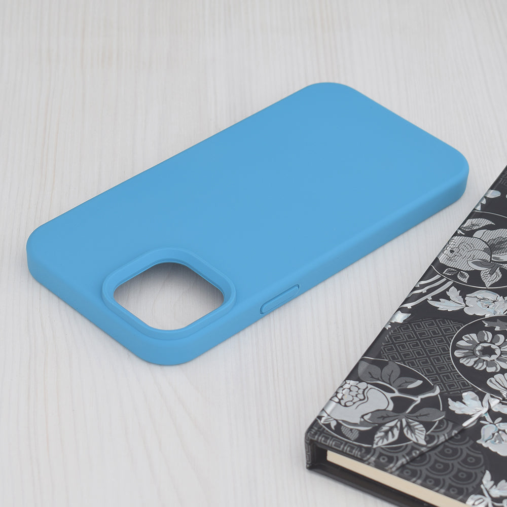 Husa de protectie Techsuit Soft Edge Silicone compatibila cu Apple iPhone 15 Plus, acoperire spate, albastru deschis