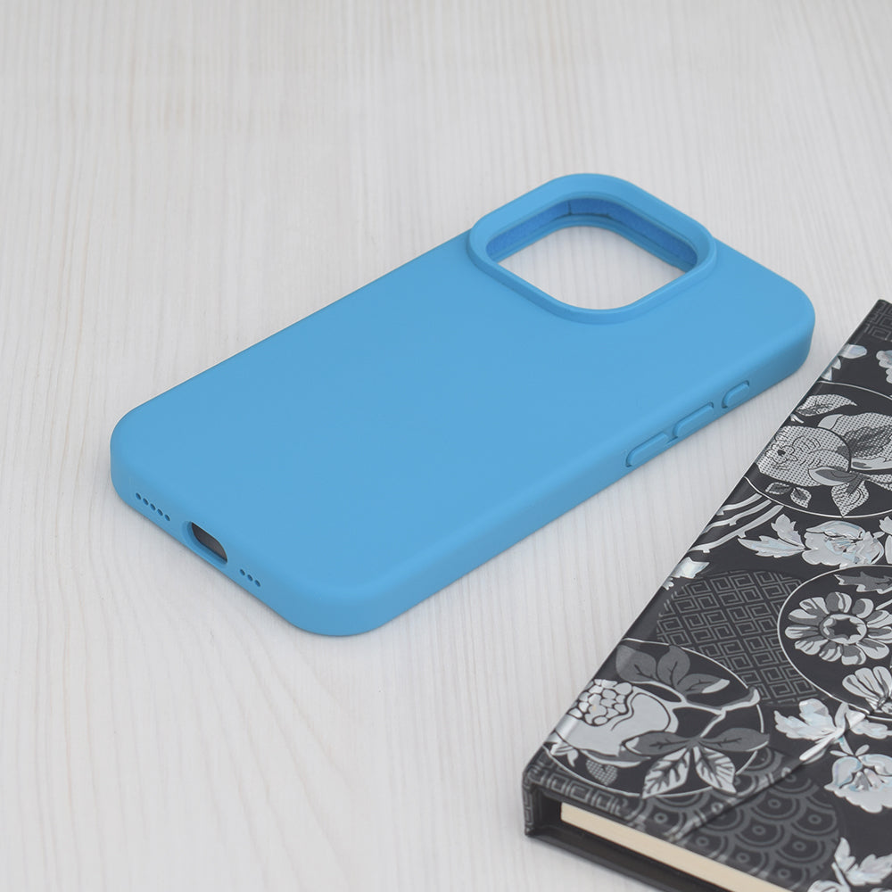 Husa de protectie Techsuit Soft Edge Silicone compatibila cu Apple iPhone 15 Pro, acoperire spate, albastru deschis
