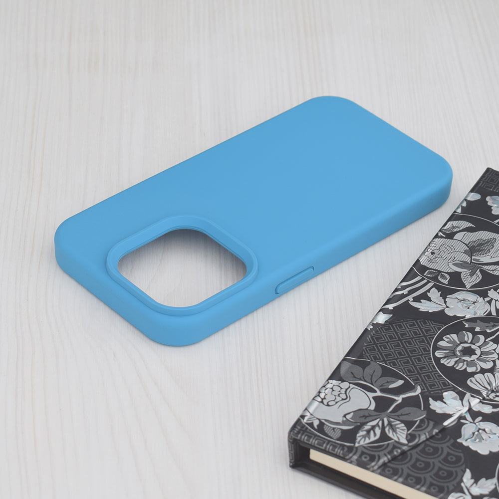 Husa de protectie Techsuit Soft Edge Silicone compatibila cu Apple iPhone 15 Pro, acoperire spate, albastru deschis