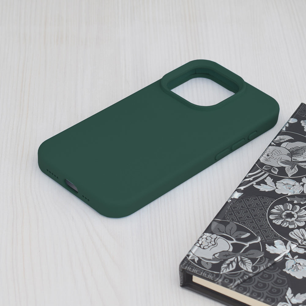 Husa de protectie Techsuit Soft Edge Silicone compatibila cu Apple iPhone 15 Pro, acoperire spate, verde inchis
